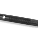 LBE AR15 A2 PENCIL SIGHT TOOL black cylindrical tool, side view with knurled grip and pronged tip