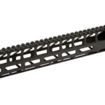 LANTAC SPADA-ML black M-LOK handguard, angled side view with top rail and vented slots