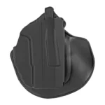 Safariland SL 7371 7TS ALS OWB SHIELD BLK RH black holster, outer side view with belt paddle