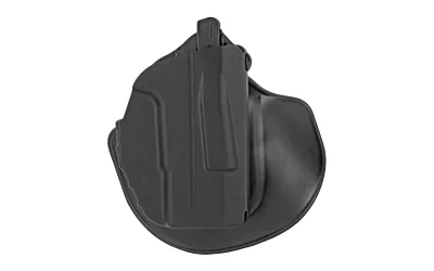 primary-13278 Safariland SL 7371 7TS ALS OWB SHIELD BLK RH black holster, outer side view with belt paddle