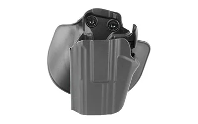 primary-13281 Safariland SL 578 GLS WIDE STANDARD black front view with paddle mount and retention lever