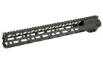 LANTAC SPADA-ML 15 M-LOK Handguard, angled top view of black slotted handguard with top rail