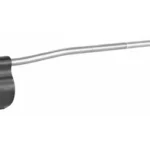 LBE LOPRO GAS BLOCK W/PSTL TUBE, black gas block with bent silver tube, angled side view
