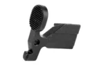 LBE AR BOLT CATCH ASSEMBLY black metal bolt catch, side view with textured oval paddle