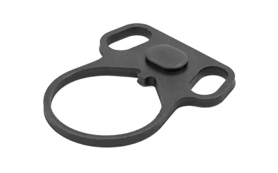 LBE AR AMBI END PLATE black angled view with dual sling loops and central raised tab