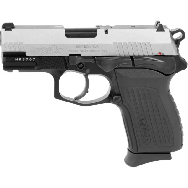 Bersa USA Bersa TPR9C Handgun 9mm Luger 13/rd Magazine 3.25" Barrel Silver with Black Grip