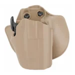 Safariland SL 578 GLS PRO-FIT CMP FDE RH tan holster, front-right view with belt attachment
