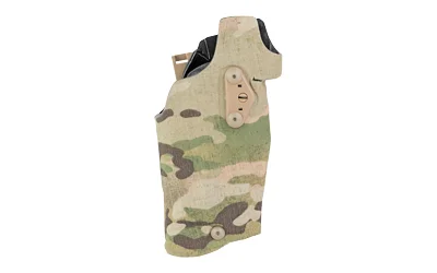 primary-13327 Safariland SL 6354DO FOR G17 QLS 19 MUL CAM RH Multicam holster, right-side view with hood