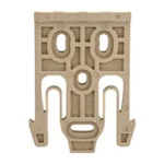 Safariland SL 6004 QLS Locking Fork FDE front view with tan forked frame and mounting holes