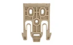 Safariland SL 6004 QLS Locking Fork FDE front view with tan forked frame and mounting holes