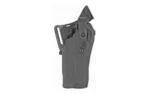 Safariland 6360RDS black holster side view with belt mount and retention hood