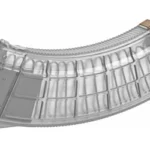 MAG US PALM AK30R curved translucent magazine, side view with tan base plate