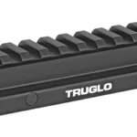 TRUGLO Riser Mount Picatinny 1-Piece black angled side view with raised rail