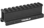 TRUGLO RISER MNT PICATINNY 1 IN 1-PC, black angled side view with long top rail