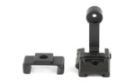 Griffin M2 Sight Rear, black folding rear sight with mounting plate, front view