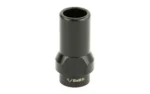 Griffin 3 Lug Adapter black cylindrical adapter, upright angled view with faceted base