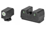Rival Arms RA TRIT NS FOR GLOCK 17/19 WHITE, black front and rear sights with green and white dots