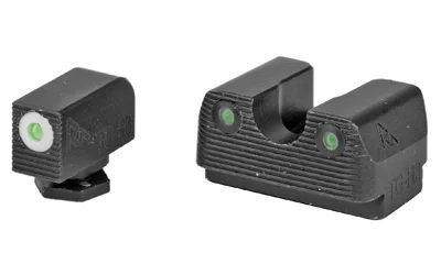 Rival Arms RA TRIT NS FOR GLOCK 17/19 WHITE, black front and rear sights with green and white dots