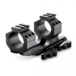 Burris AR PEPR MNT black dual-ring mount, angled view with Picatinny tops and QD levers