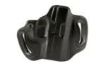 DeSantis Mini Slide SIG P365 RH black leather holster, front view with belt slots