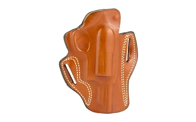 DESANTIS SPD SCBRD JUDGE tan right-hand holster, front view with white stitching and belt slots