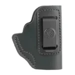 DESANTIS INSIDER LCP/P3AT/DB black right-hand holster, front view with belt clip