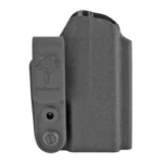 DESANTIS SLIM-TUK XDS AMBI BLK black holster, front view with belt clip and raised shell