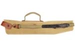 DeSantis Kurz Shotgun Case 12/20GA tan case, side view with handle, strap and mesh panel
