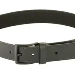 DeSantis Econo Belt Size 40 BLK black belt, angled view with buckle and adjustment holes