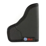 DeSantis Nemesis Diamondback DB9 black pocket holster, side view with curved opening
