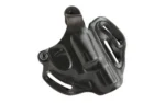 DESANTIS SCBRD S&W J FRM RH black holster, angled view with belt slots and molded shell