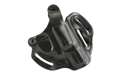 DESANTIS SCBRD S&W J FRM RH black holster, angled view with belt slots and molded shell