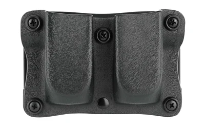 DeSantis QUANTICO DMP DS9MM/40 AMBI, black dual magazine pouch front view with four screws