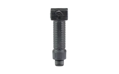 primary-13683 GRIP POD GPS.02 BIPOD STND ALUM BLK, black vertical grip front view with ribbed body