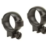 Burris Signature Rimfire / Airgun Scope Rings, pair of matte black rings in angled front view