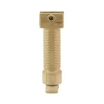 Grip Pod GPS.02 Bipod Standard, tan front view with ribbed grip and folded legs