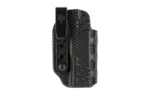 DeSantis Slim-Tuk for GLK 17 Ambi CF black holster, front view with belt clip and textured shell