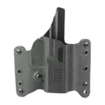 DeSantis Raptor 2 P365/XL RH BK black holster, front view with belt wings and screws
