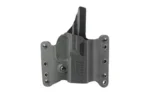 DeSantis Raptor 2 P365/XL RH BK black holster, front view with belt wings and screws
