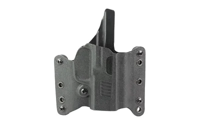 DeSantis Raptor 2 P365/XL RH BK black holster, front view with belt wings and screws