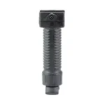 Grip Pod GPS.02 Bipod Standard Black, front view of black ribbed vertical grip with folded legs