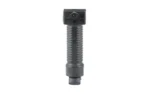 Grip Pod GPS.02 Bipod Standard Black, front view of black ribbed vertical grip with folded legs