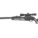 Gamo Swarm Viper 10X Gen3i black and gray air rifle with scope and thumbhole stock, right side view