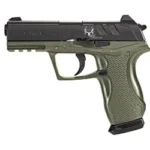 Gamo C-15 Bone Collector black and olive green air pistol with textured grip, left side view