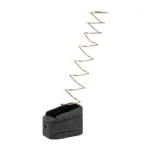 STRIKE MAG PLATE AL FOR GLOCK 19 BLK black magazine plate with a long metal spring above