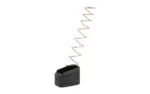 STRIKE MAG PLATE AL FOR GLOCK 19 BLK black magazine plate with a long metal spring above