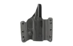DeSantis Raptor 2 black right-hand holster, front view with belt loops and visible screws