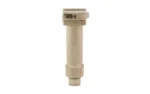 Grip Pod GPS.02 Bipod Cam Lever Tan, front view with ribbed grip and mounting lever