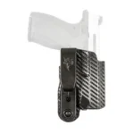 DESANTIS SLIM-TUK BODYGRD 2.0 AMB CF black textured holster, front view with belt clip