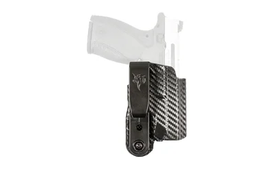 DESANTIS SLIM-TUK BODYGRD 2.0 AMB CF black textured holster, front view with belt clip